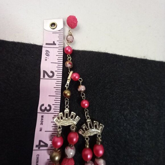 Vintage Hong Kong Graduated Textured, Smooth and Striped Beaded Necklace Chic - Picture 7 of 10